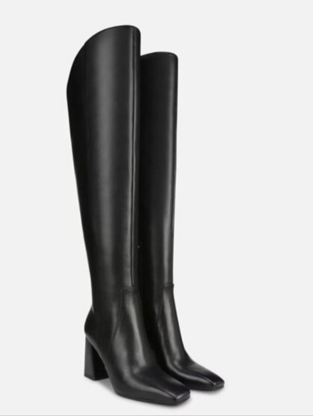 Naturalizer LYRIC Black Leather Over-the-Knee Block Heel Boots size 8.5